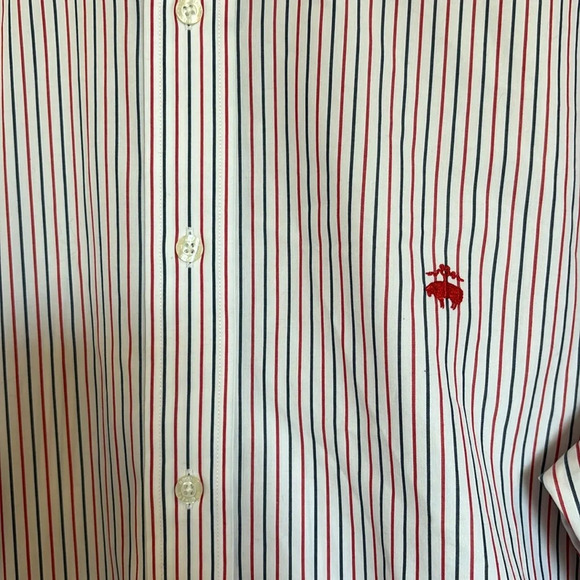 Brooks Brothers Regent men’s white striped long sleeve button down shirt size XL - Picture 3 of 8